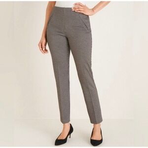 Chico's So Slimming Juliet Houndstooth Ankle Pants Black White Size 1.5 US 10